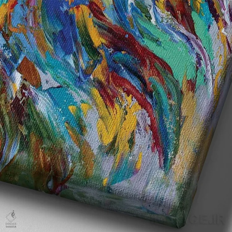 تابلو دکوراتیو جغد خیال انگیز اثر کارن تارلتون - نمای نزدیک بافت بوم