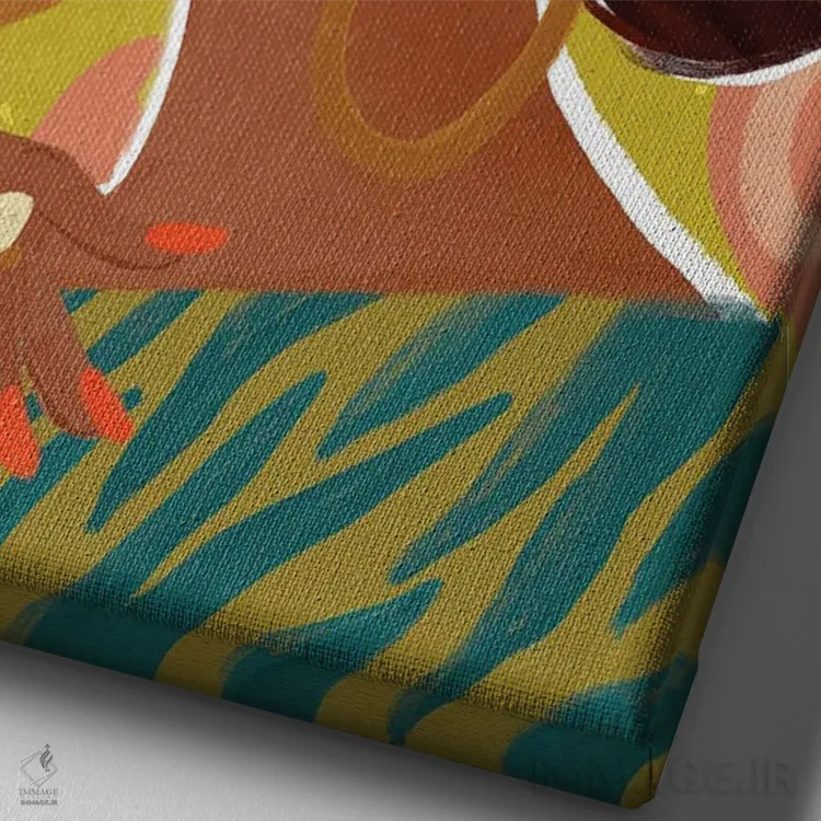 تابلو دکوراتیو دختر گل مروارید اثر کریستینا هولت کرانتز - نمای نزدیک بافت بوم