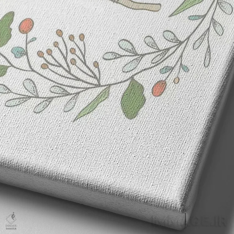 تابلو دکوراتیو طرح کودکانه جنگلی II اثر کریستینا هولت کرانتز - نمای نزدیک بافت بوم