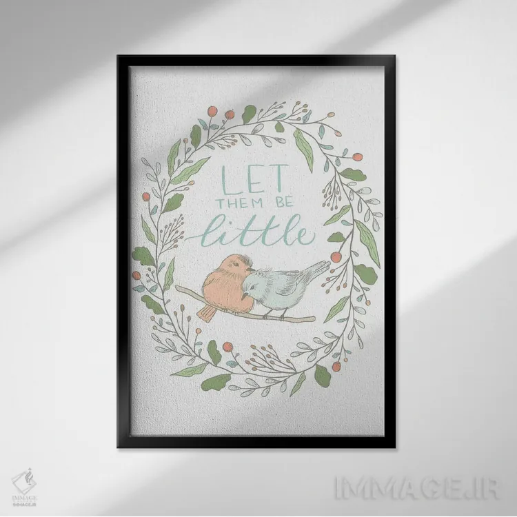 تابلو دکوراتیو طرح کودکانه جنگلی II اثر کریستینا هولت کرانتز - نمای قابدار مشکی