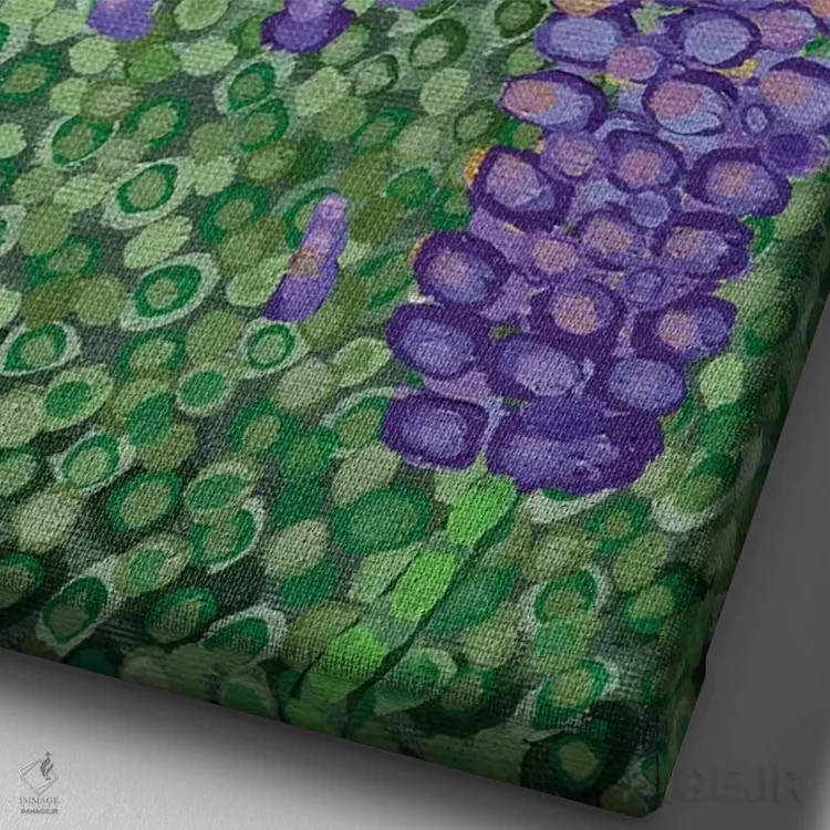 تابلو دکوراتیو ساعت طلایی اثر کریستن لی - نمای نزدیک بافت بوم