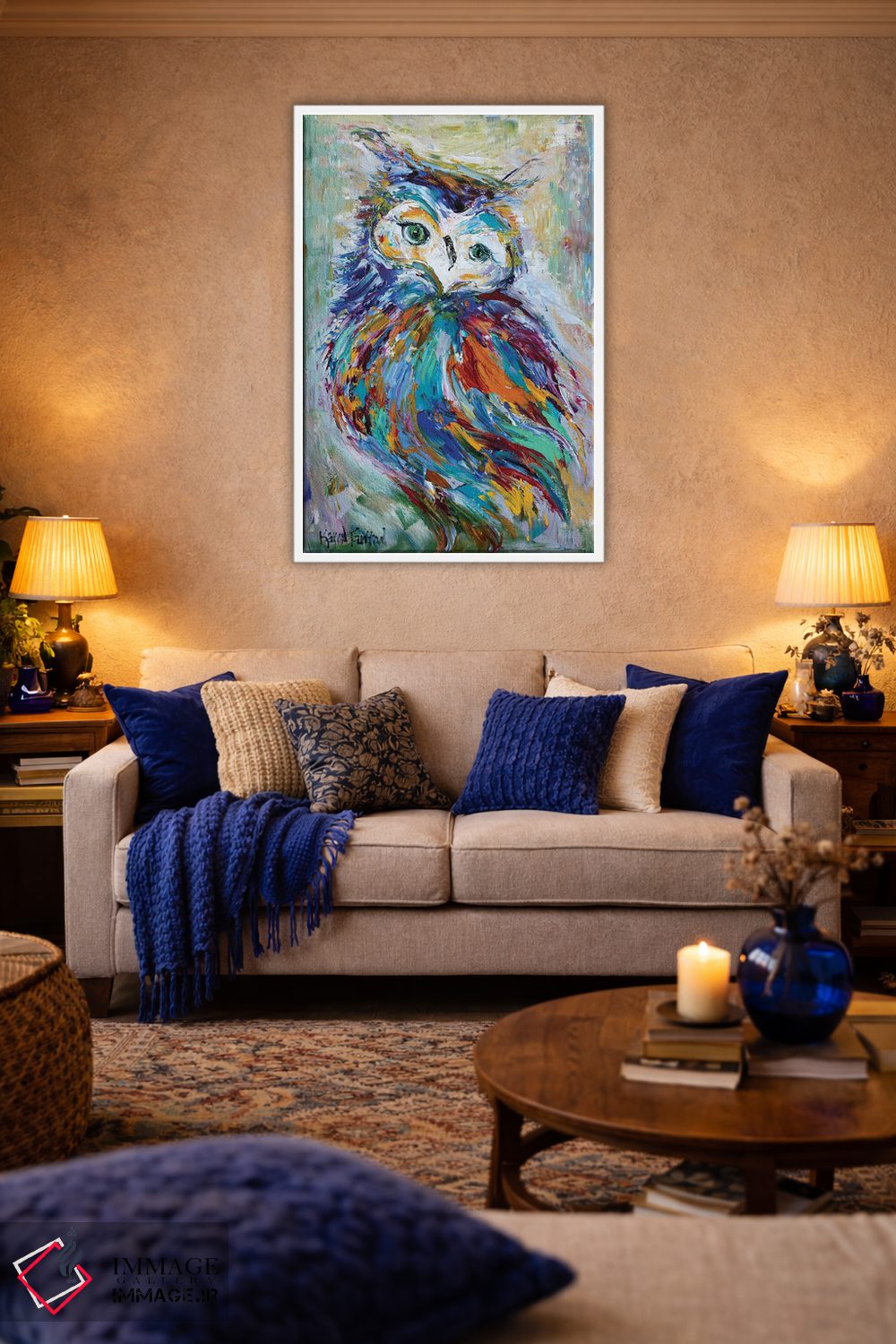 تابلو دکوراتیو جغد خیال انگیز اثر کارن تارلتون - D2W