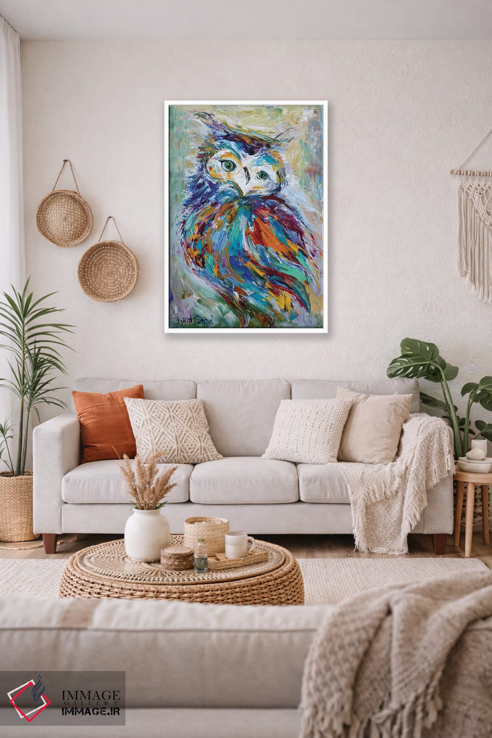 تابلو دکوراتیو جغد خیال انگیز اثر کارن تارلتون - D1W