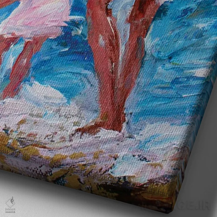 تابلو دکوراتیو عشق مادرانه اثر کارن تارلتون - نمای نزدیک بافت بوم