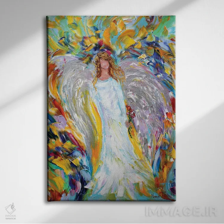 تابلو دکوراتیو عشق فرشته اثر کارن تارلتون - نمای روبهرو روی دیوار