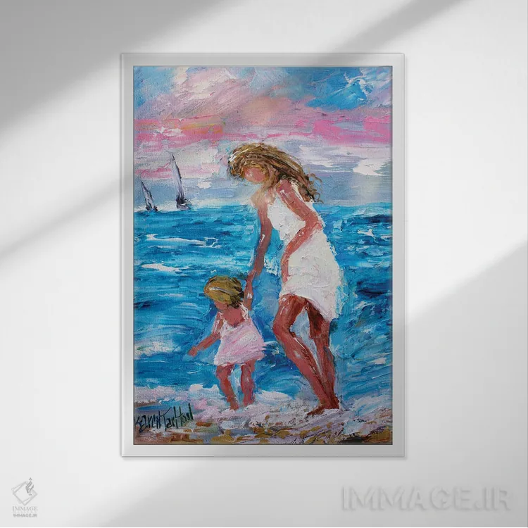 تابلو دکوراتیو عشق مادرانه اثر کارن تارلتون - نمای قابدار سفید