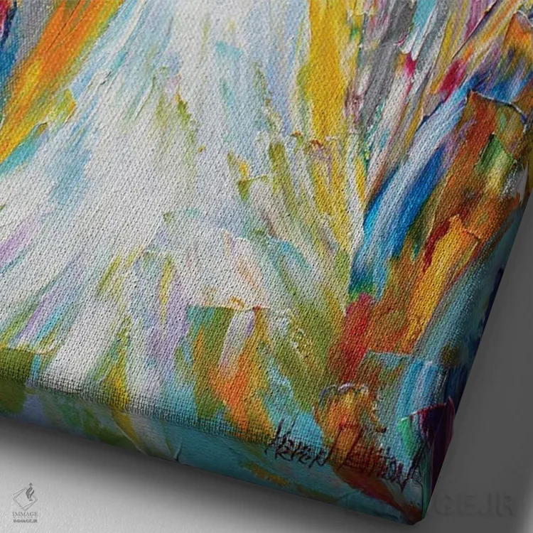 تابلو دکوراتیو عشق فرشته اثر کارن تارلتون - نمای نزدیک بافت بوم