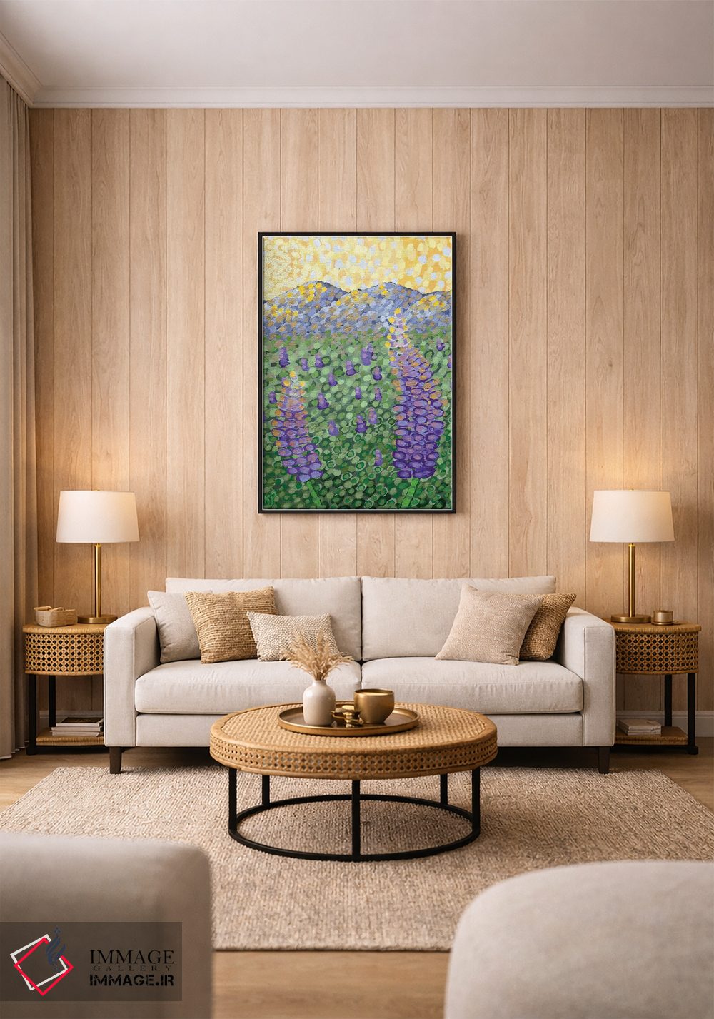 تابلو دکوراتیو ساعت طلایی اثر کریستن لی - D1B