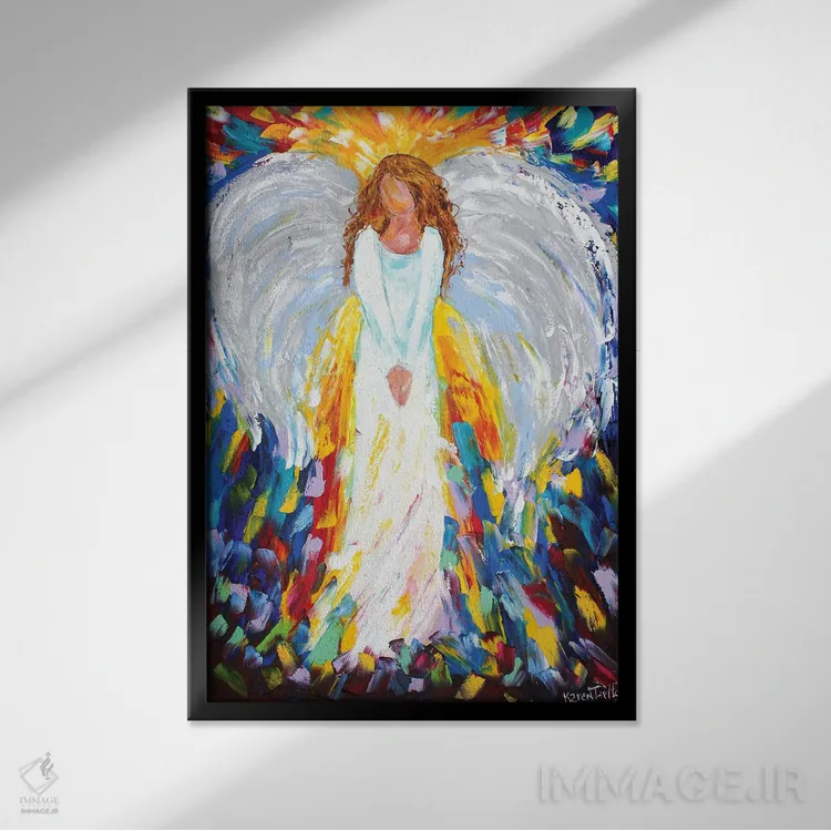 تابلو دکوراتیو فرشته امید اثر کارن تارلتون - نمای قابدار مشکی