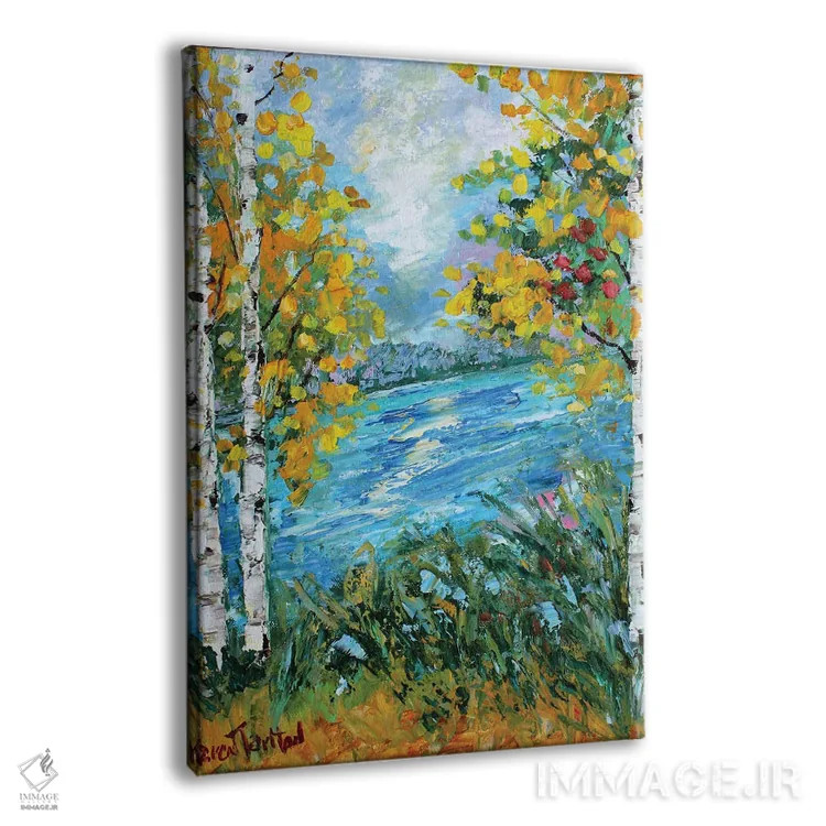 تابلو دکوراتیو درخت غان در پاییز اثر کارن تارلتون - نمای پرسپکتیو محصول