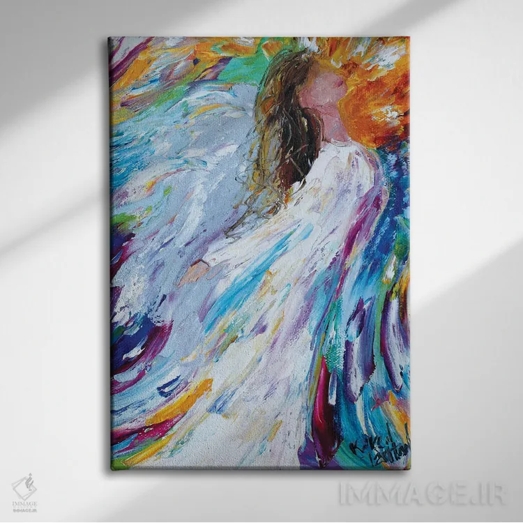 تابلو دکوراتیو فرشته ای که اوج می گیرد اثر کارن تارلتون - نمای روبهرو روی دیوار