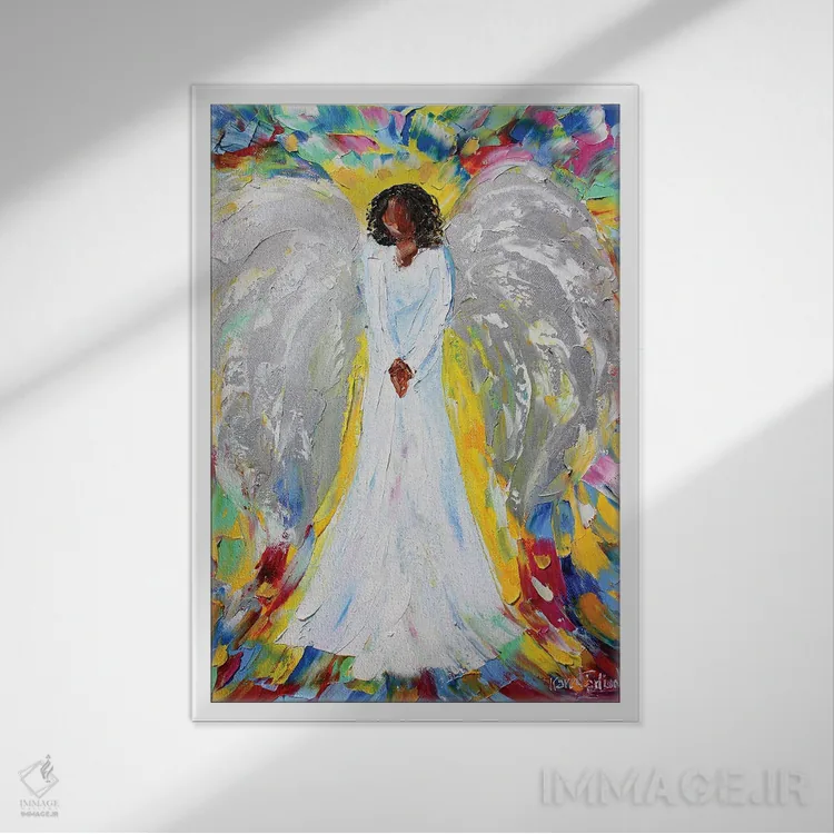 تابلو دکوراتیو فرشته من اثر کارن تارلتون - نمای قابدار سفید