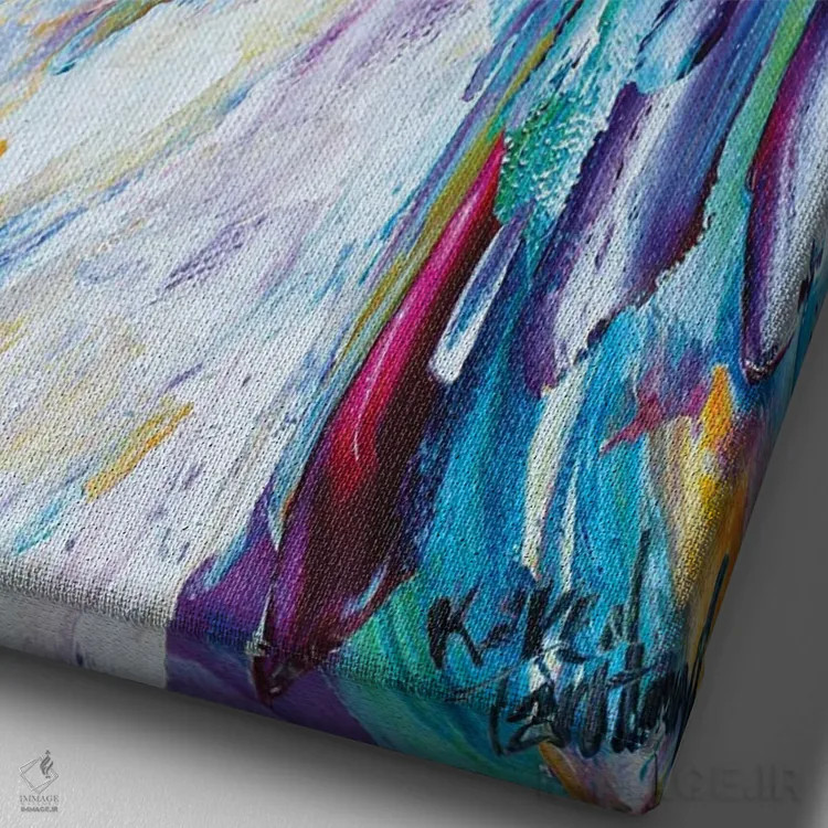 تابلو دکوراتیو فرشته ای که اوج می گیرد اثر کارن تارلتون - نمای نزدیک بافت بوم