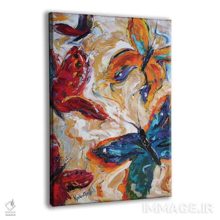 تابلو دکوراتیو پروانه ها اثر کارن تارلتون - نمای پرسپکتیو محصول