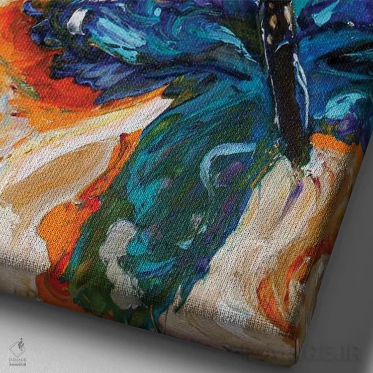 تابلو دکوراتیو پروانه ها اثر کارن تارلتون - نمای نزدیک بافت بوم