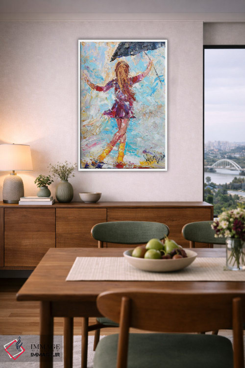 تابلو دکوراتیو رقص باران با چکمه های زرد اثر کارن تارلتون - D5W