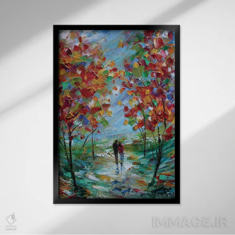 تابلو دکوراتیو عشق رنگارنگ اثر کارن تارلتون - نمای قابدار مشکی