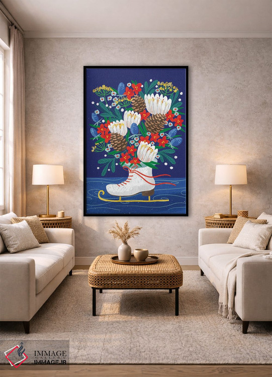 تابلو دکوراتیو دسته گل کریسمس اثر کریستینا هولت کرانتز - D1B