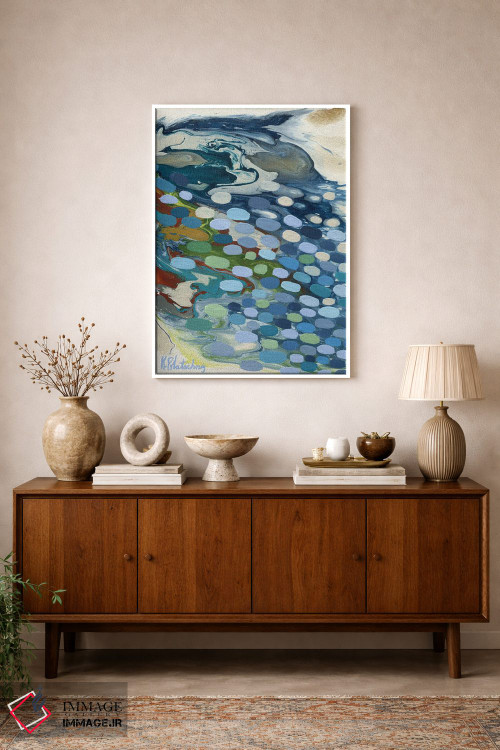 تابلو انتزاعی جزر کم اثر کریستن لی - D1W