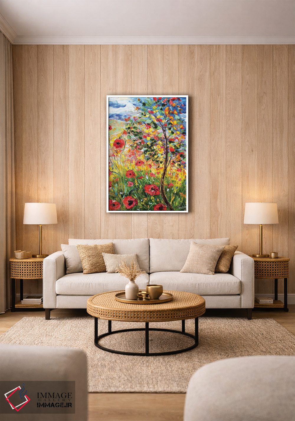 تابلو دکوراتیو شقایق های پروانس اثر کارن تارلتون - D1W