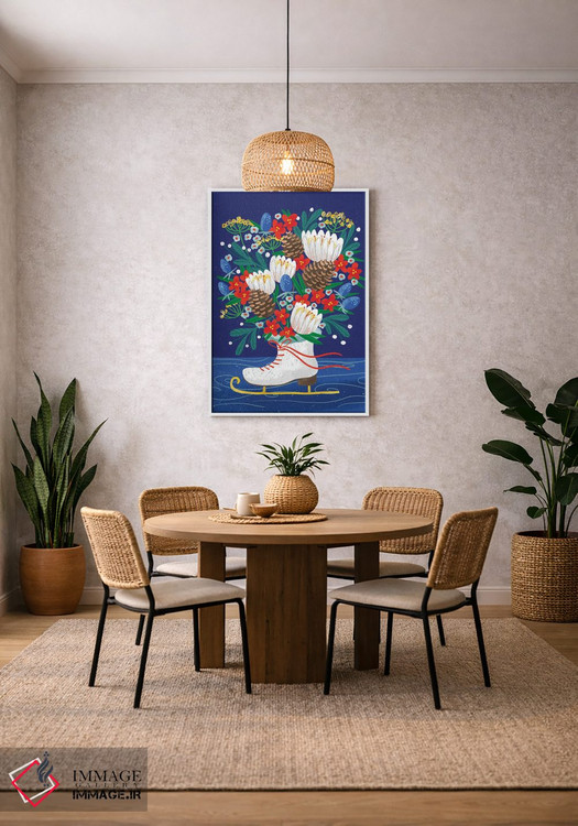 تابلو دکوراتیو دسته گل کریسمس اثر کریستینا هولت کرانتز - D2W