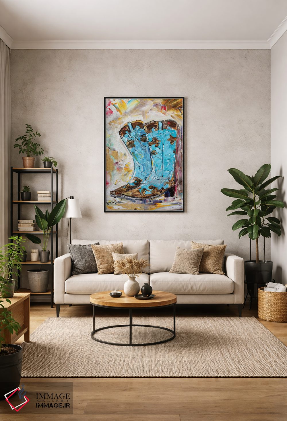 تابلو دکوراتیو چکمه های گاوچرانی اثر کارن تارلتون - D1B