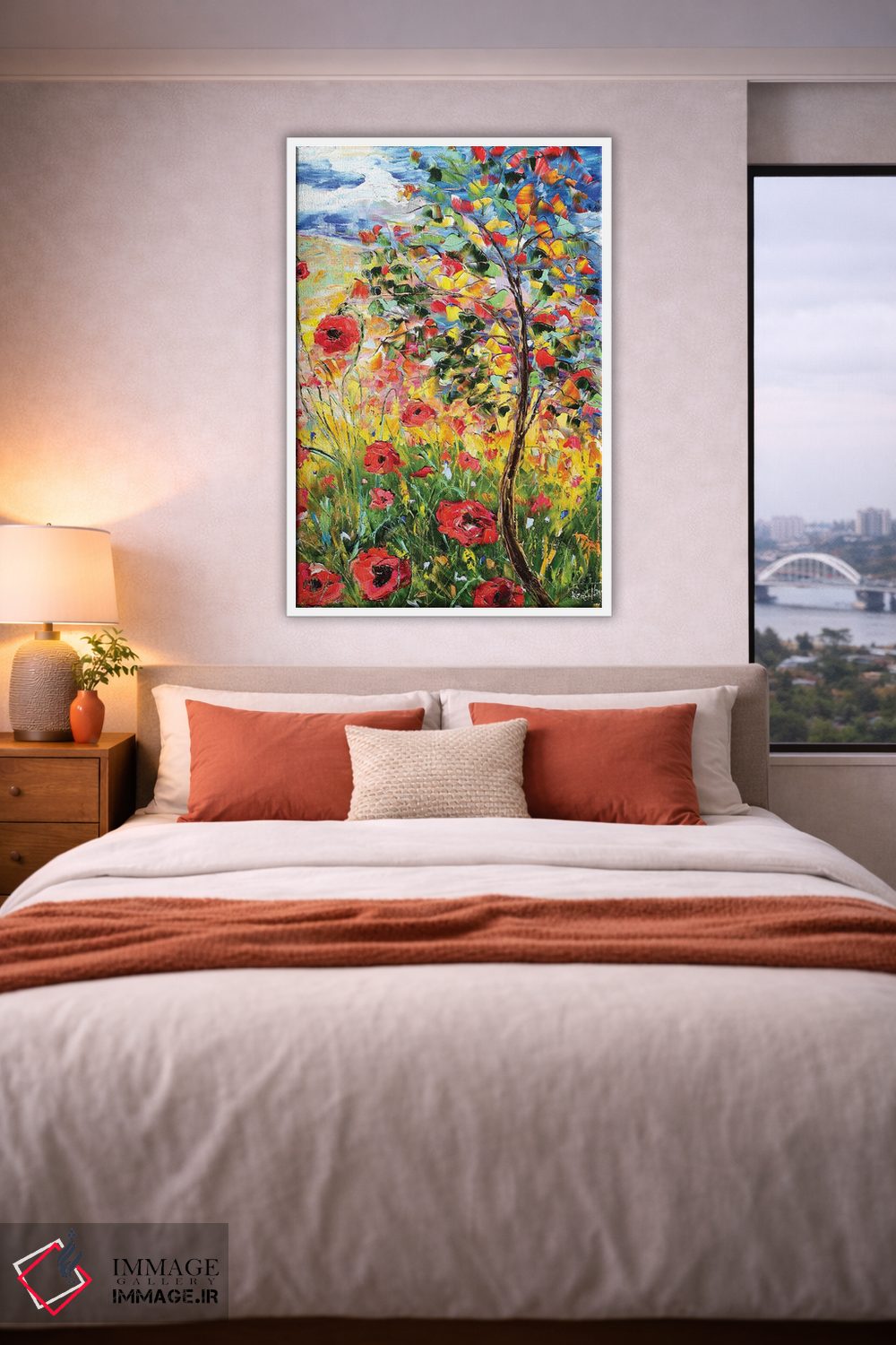 تابلو دکوراتیو شقایق های پروانس اثر کارن تارلتون - D3W