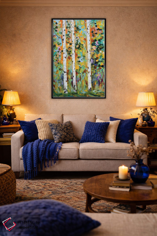 تابلو دکوراتیو درختان غان پاییزی اثر کارن تارلتون - D3B