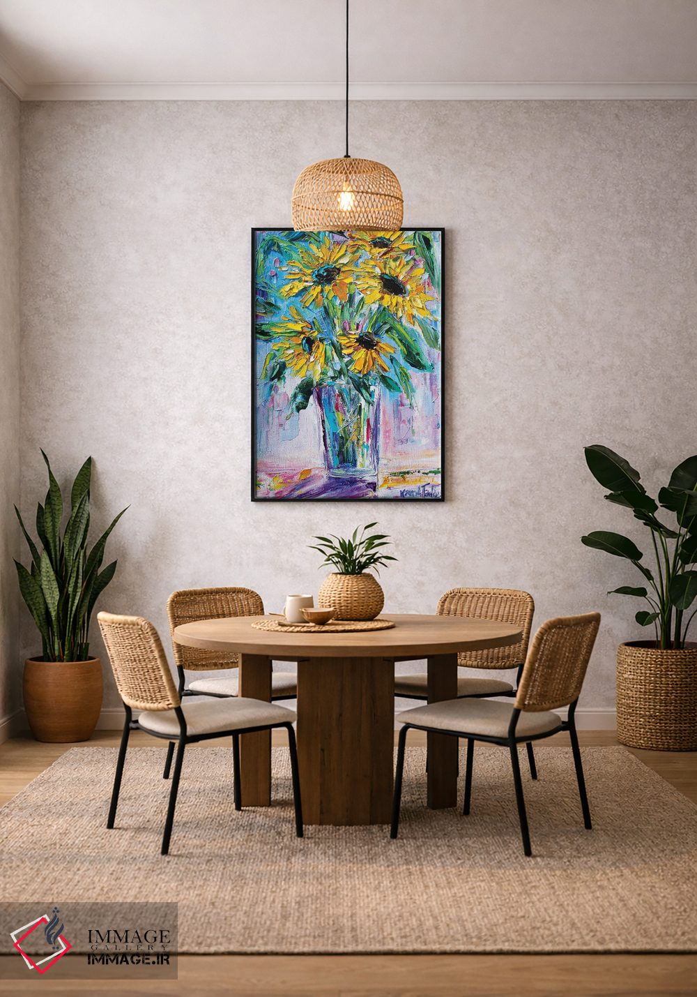 تابلو دکوراتیو آفتابگردان های درخشان اثر کارن تارلتون - D3B