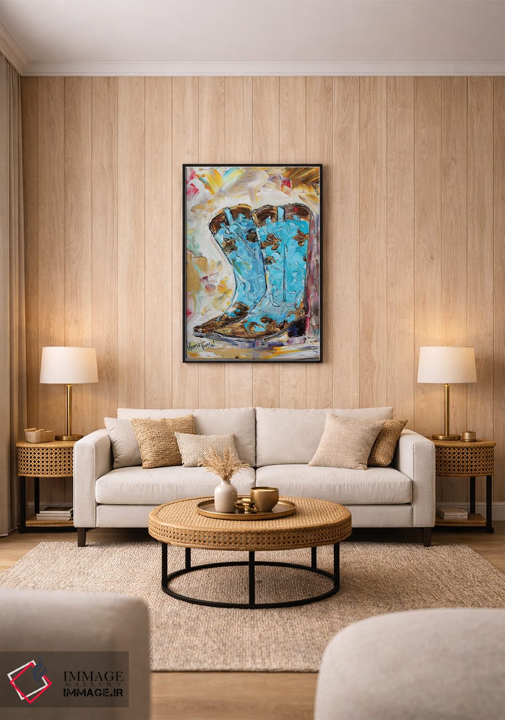 تابلو دکوراتیو چکمه های گاوچرانی اثر کارن تارلتون - D2B