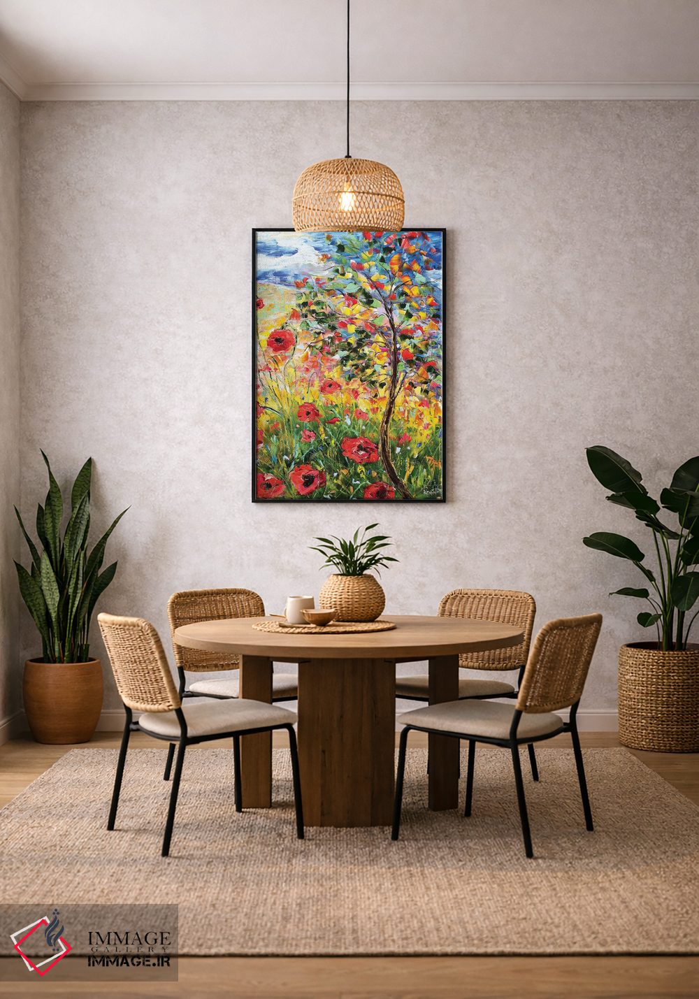 تابلو دکوراتیو شقایق های پروانس اثر کارن تارلتون - D4B