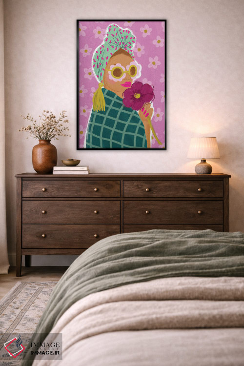 تابلو دکوراتیو دختر هلویی اثر کریستینا هولت کرانتز - D5B