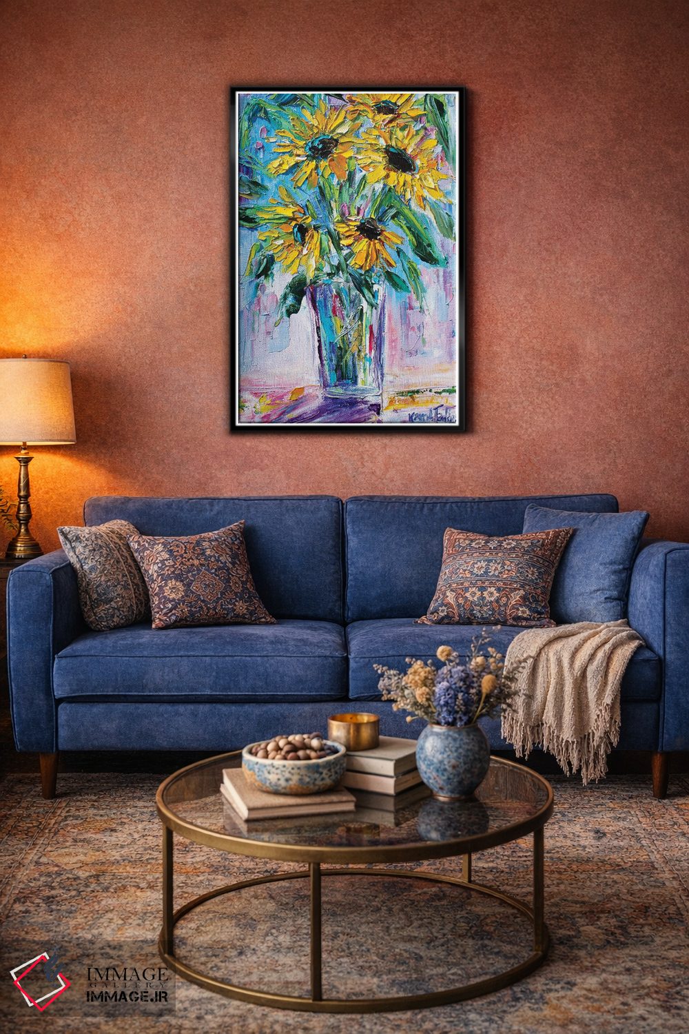 تابلو دکوراتیو آفتابگردان های درخشان اثر کارن تارلتون - D4B