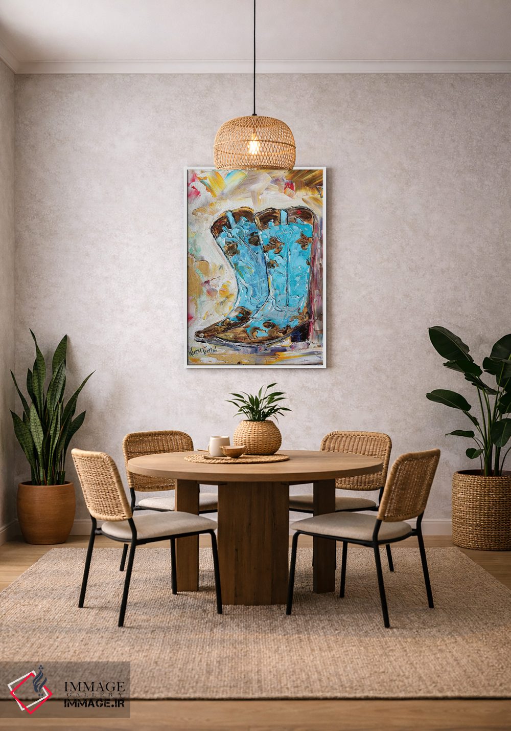 تابلو دکوراتیو چکمه های گاوچرانی اثر کارن تارلتون - D3W