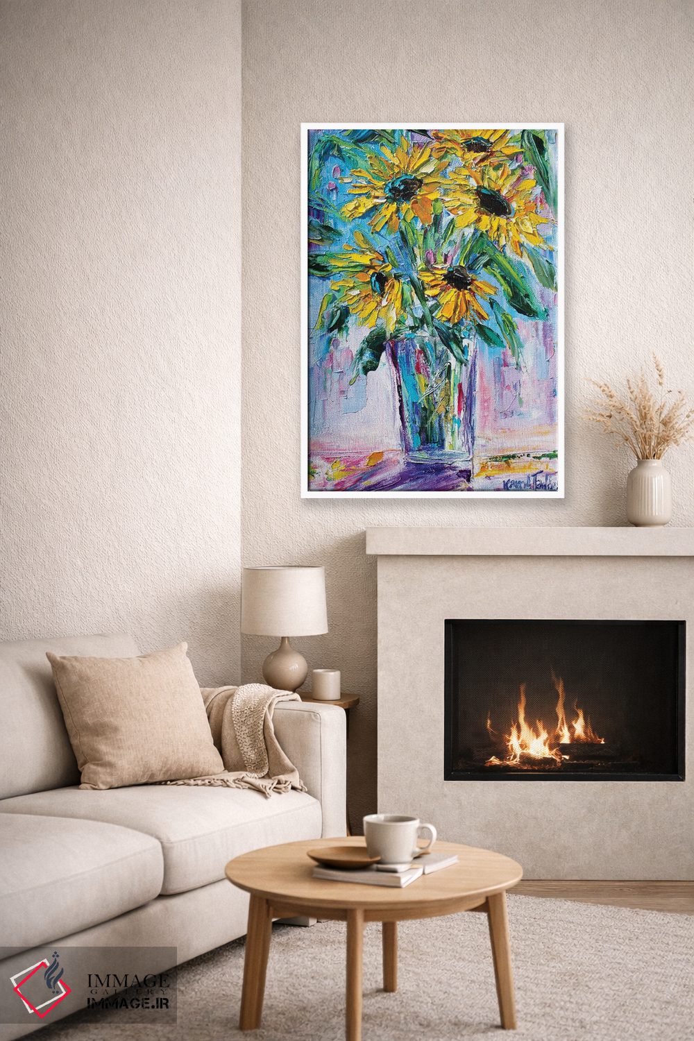 تابلو دکوراتیو آفتابگردان های درخشان اثر کارن تارلتون - D6W