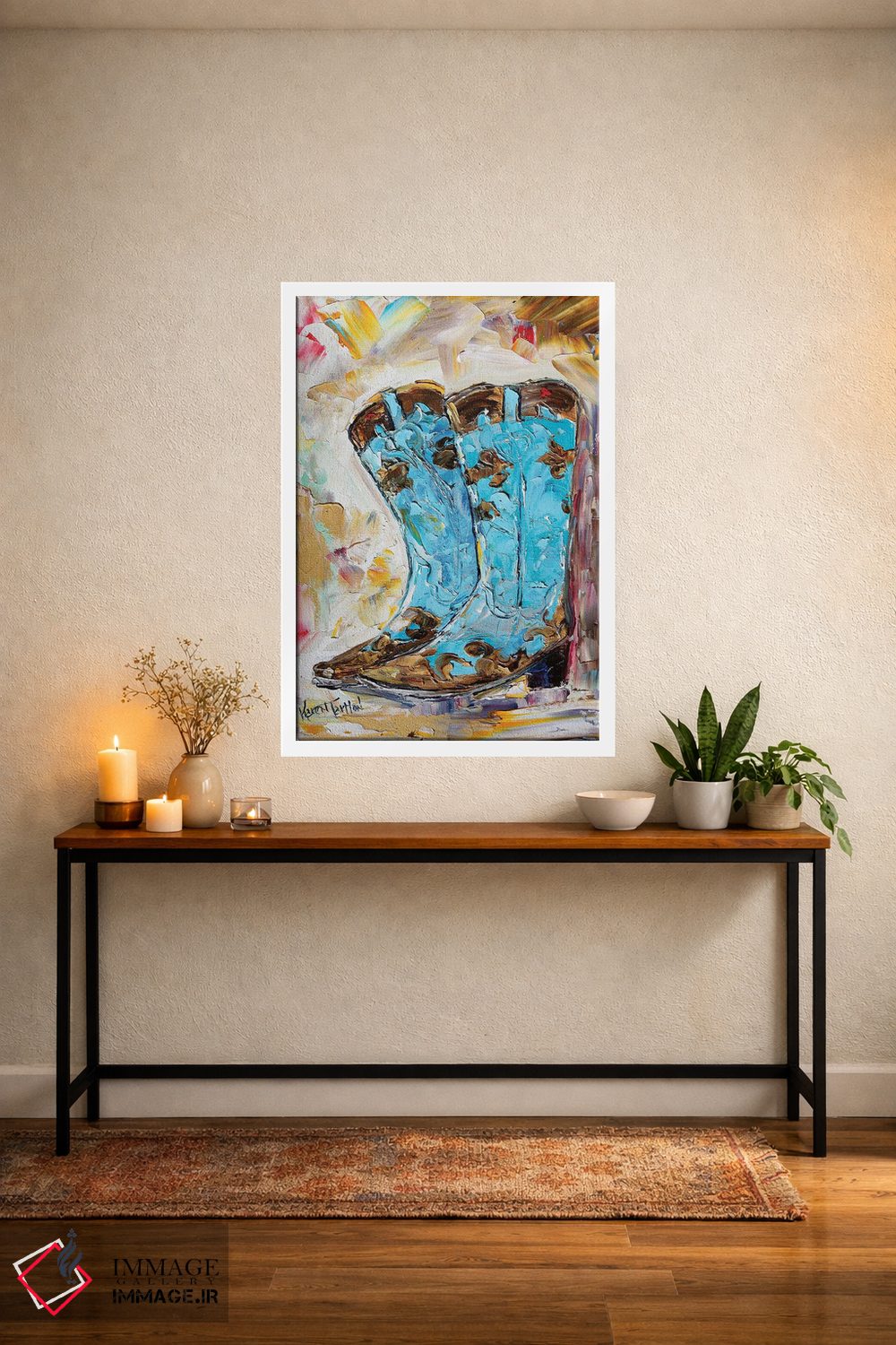 تابلو دکوراتیو چکمه های گاوچرانی اثر کارن تارلتون - D5W