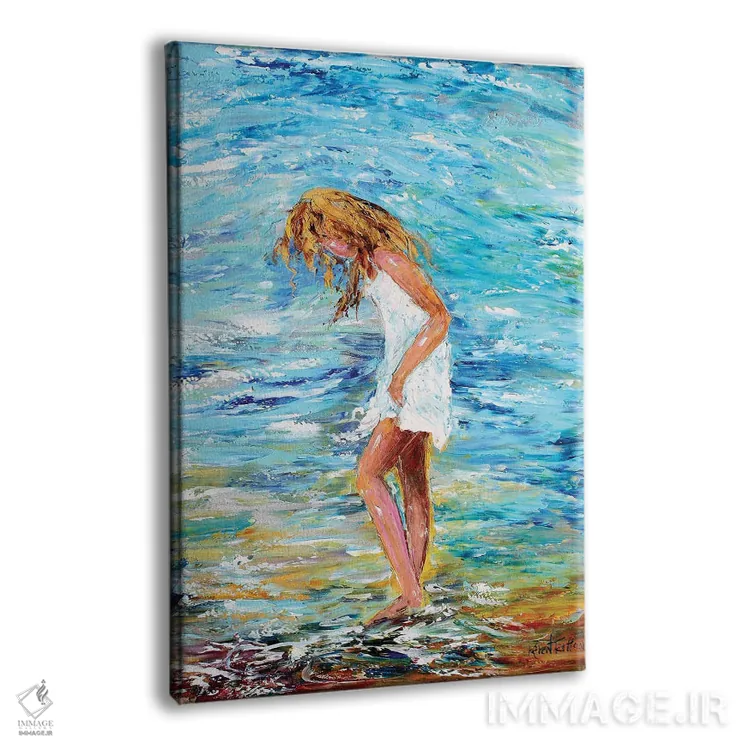 تابلو دکوراتیو دختر در ساحل اثر کارن تارلتون - نمای پرسپکتیو محصول