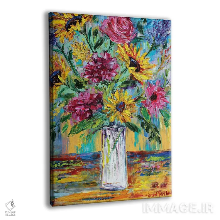 تابلو دکوراتیو گل های روزمره اثر کارن تارلتون - نمای پرسپکتیو محصول