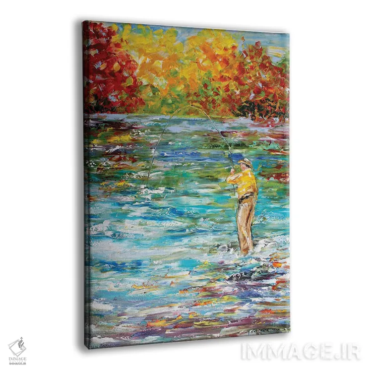 تابلو دکوراتیو ماهیگیری با پر اثر کارن تارلتون - نمای پرسپکتیو محصول