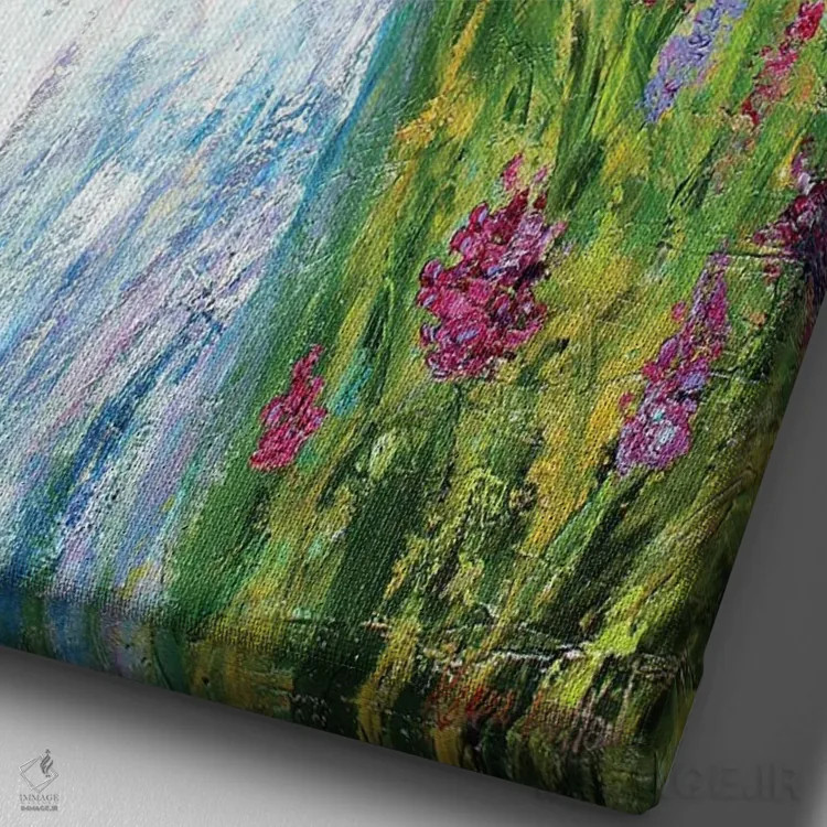 تابلو دکوراتیو مادر و دختر اثر کارن تارلتون - نمای نزدیک بافت بوم