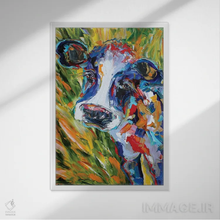 تابلو دکوراتیو چشم های فرفری اثر کارن تارلتون - نمای قابدار سفید