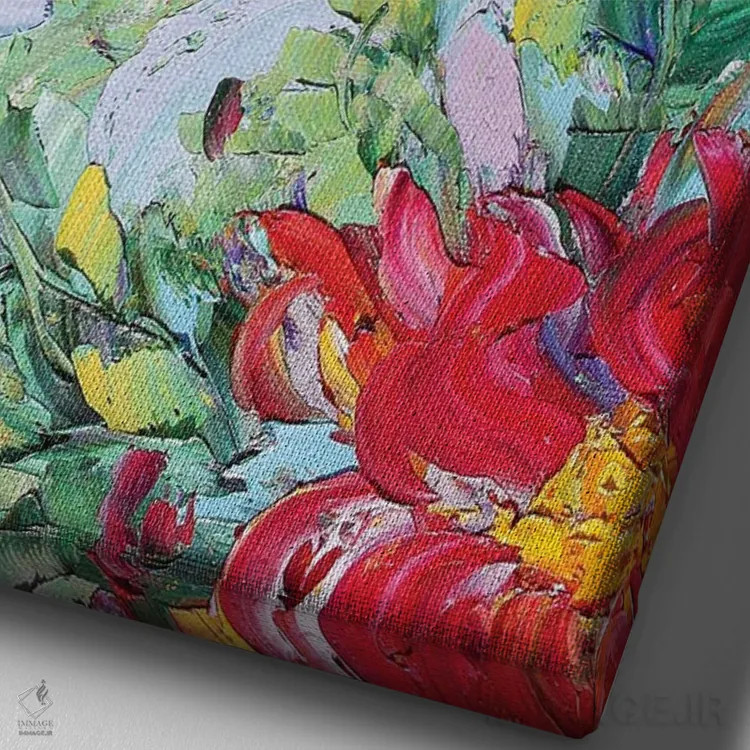 تابلو دکوراتیو مرغ مگس خوار اثر کارن تارلتون - نمای نزدیک بافت بوم