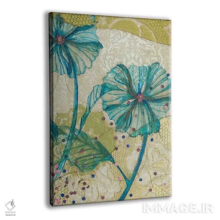 تابلو دکوراتیو گل آبی اثر کارن سیکیه - نمای پرسپکتیو محصول