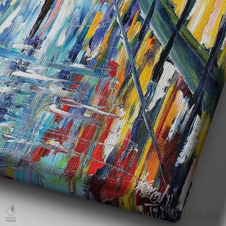 تابلو دکوراتیو ماه نیواورلئان اثر کارن تارلتون - نمای نزدیک بافت بوم