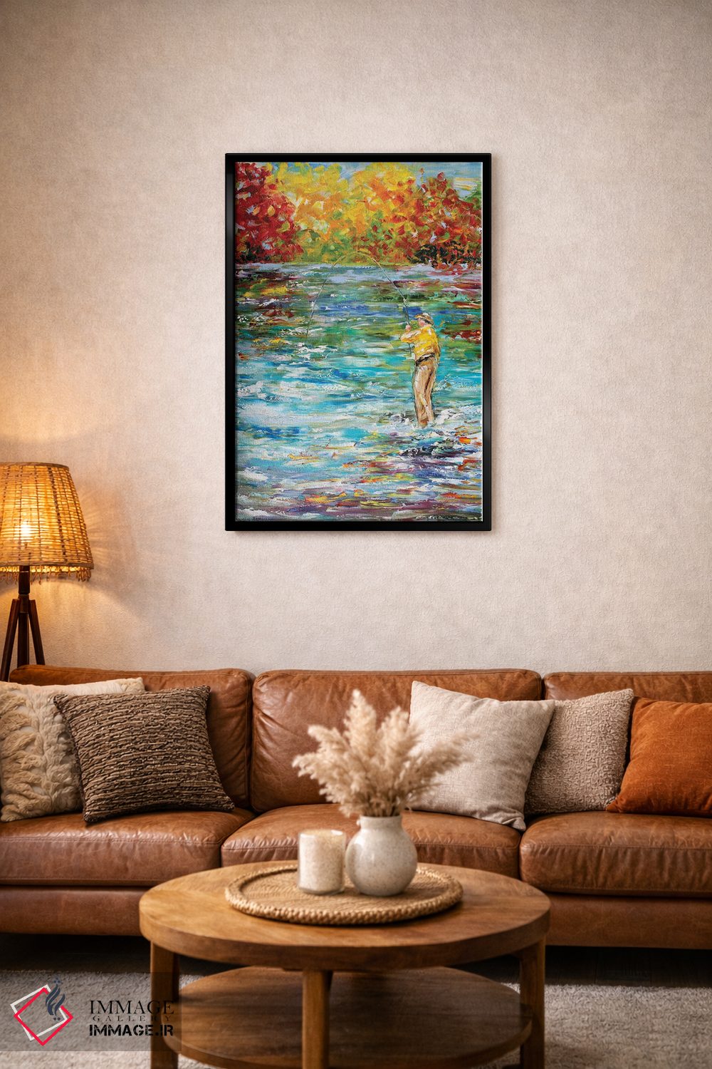 تابلو دکوراتیو ماهیگیری با پر اثر کارن تارلتون - D3B