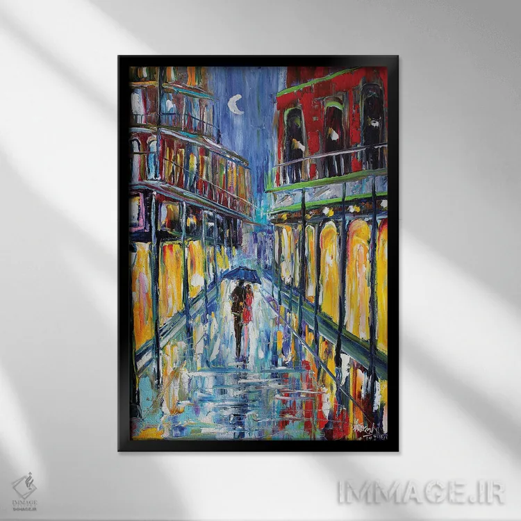 تابلو دکوراتیو ماه نیواورلئان اثر کارن تارلتون - نمای قابدار مشکی