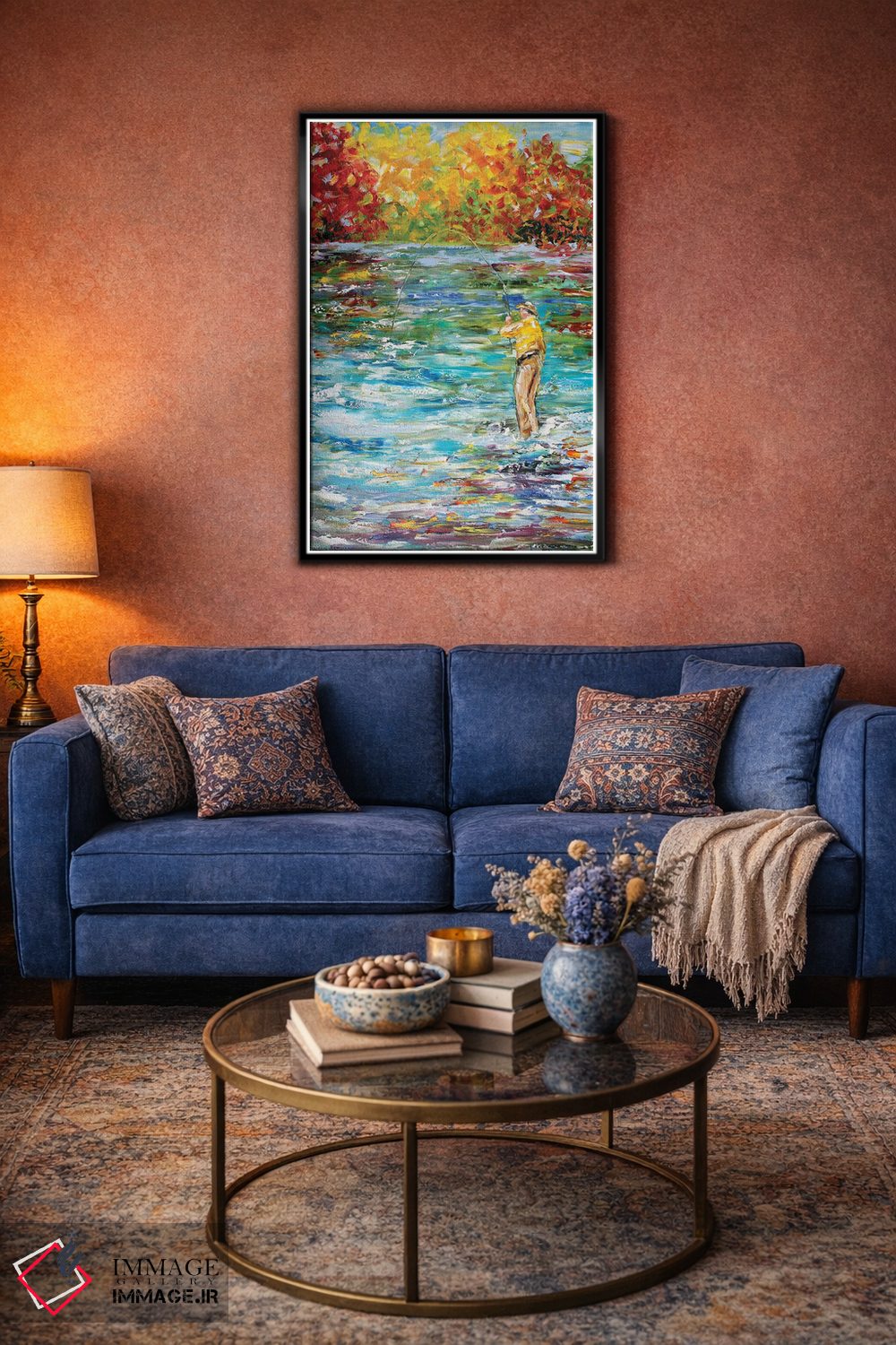 تابلو دکوراتیو ماهیگیری با پر اثر کارن تارلتون - D4B