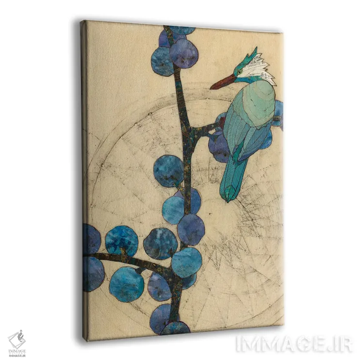 تابلو دکوراتیو پرنده زمستانی اثر کارن سیکیه - نمای پرسپکتیو محصول