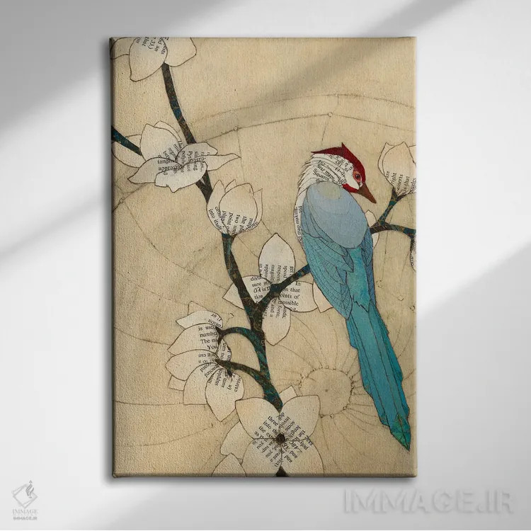 تابلو دکوراتیو پرنده تابستانی اثر کارن سیکیه - نمای روبهرو روی دیوار