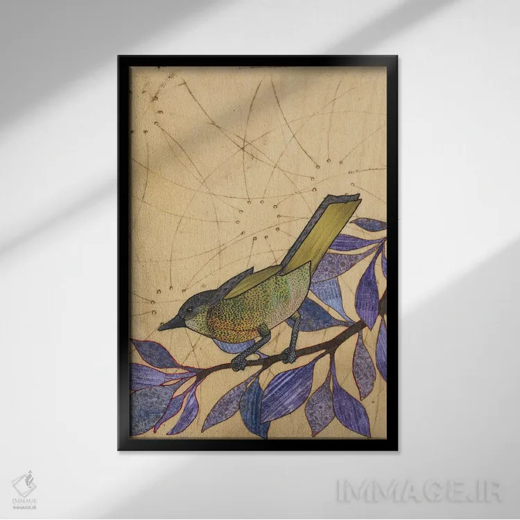 تابلو دکوراتیو دشت سبز اثر کارن سیکیه - نمای قابدار مشکی